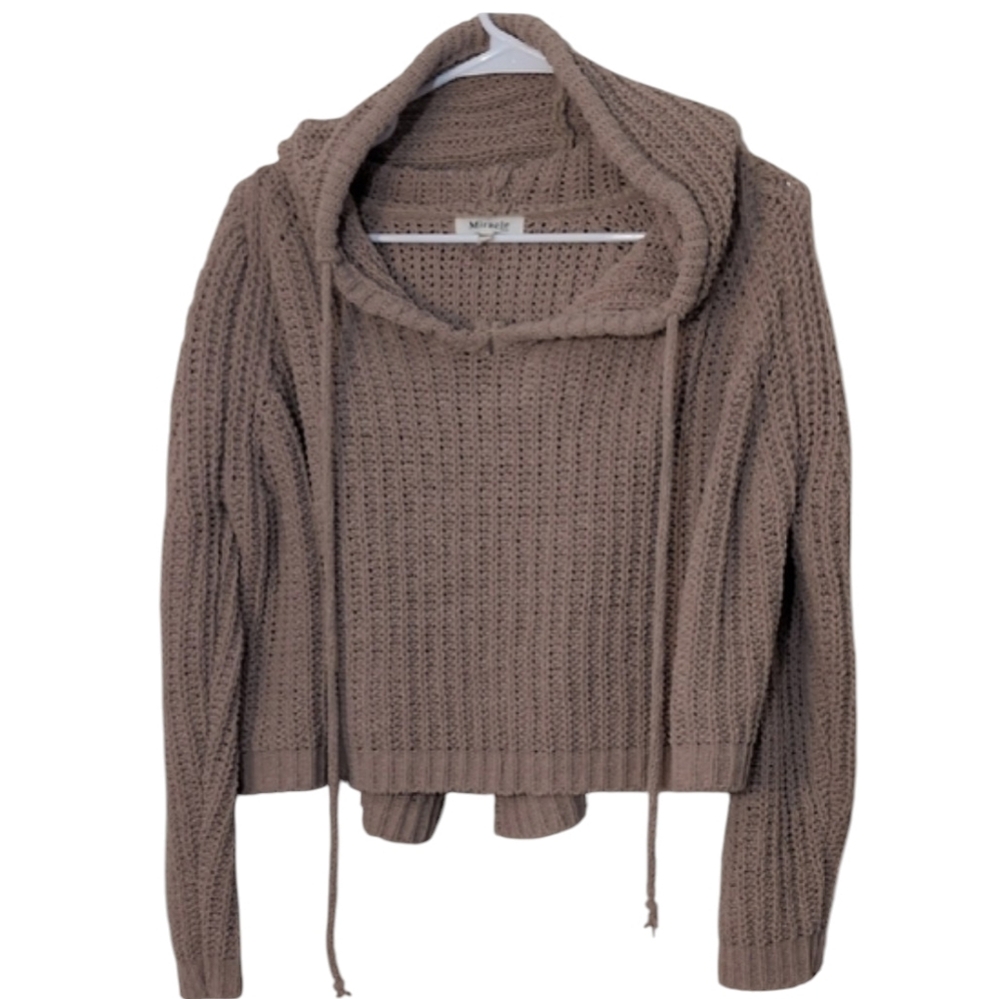 Miracle Taupe Chunky Knit Hooded Sweater